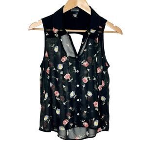 Wet Seal Y2K Sheer Floral Top Womens Small Coquette Dainty Cottagecore Chiffon